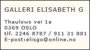 GALLERI ELISABETH G, Thaulows vei 1a, 0369 OSLO