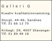 Galleri G, Storgt. 44-46 - SANDNES. Kirkegt. 29 - 4007 STAVANGER